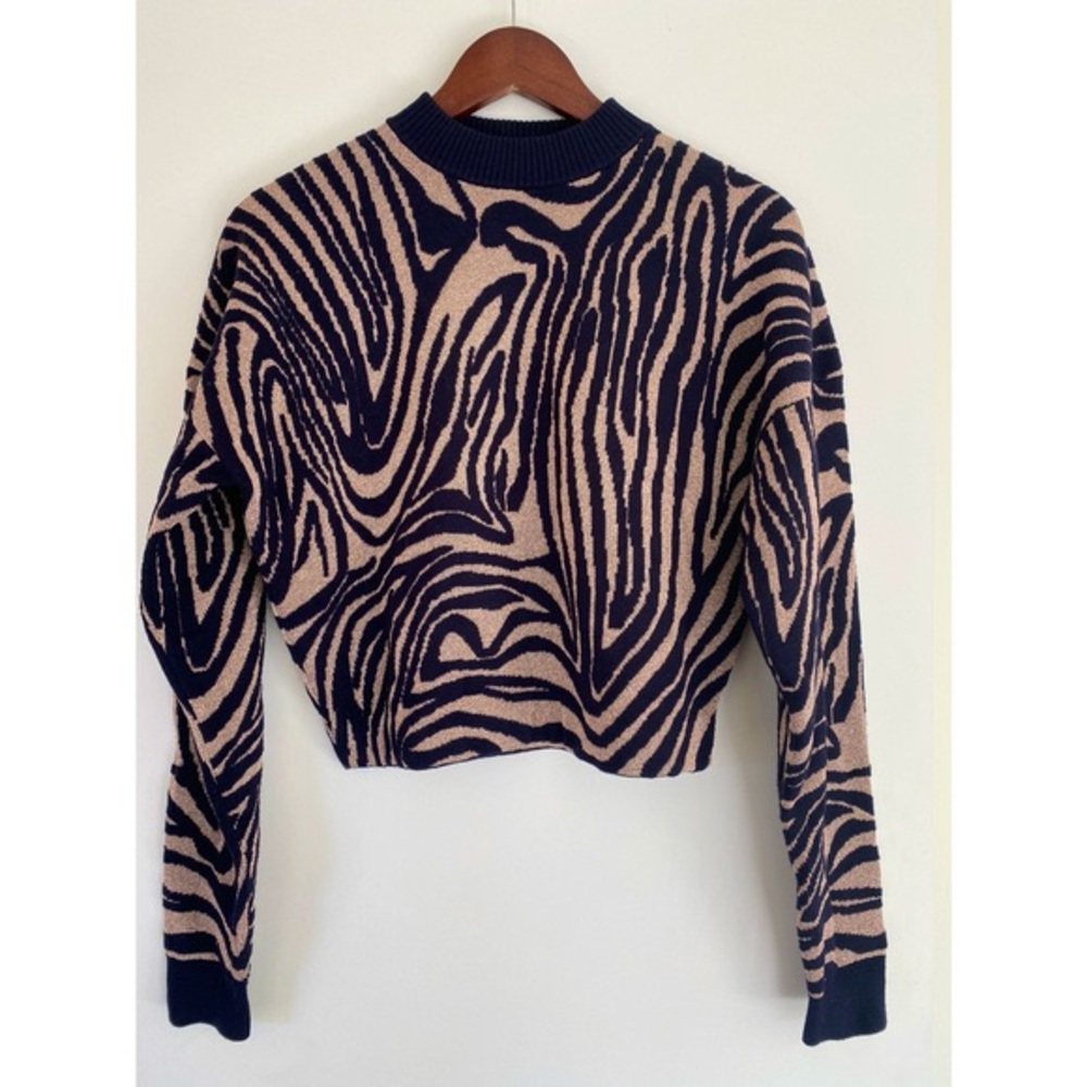& Other Stories Metallic Zebra Print Sweater